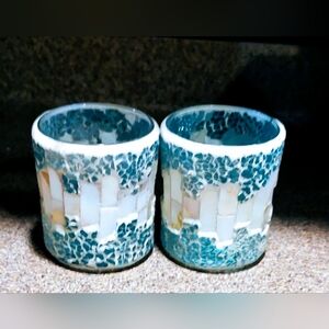 Mosaic Glass Votive Candle Holders